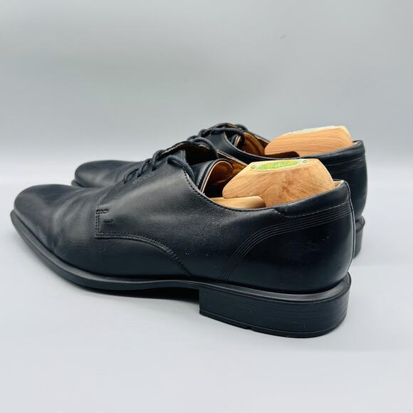 ECCO Shoes Mens 11 Black Leather Cap Toe Derby Oxford Dress Comfort Classic main image 7